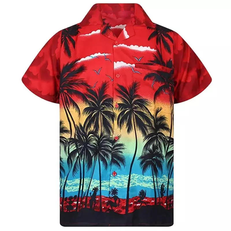 เสื้อเชิ้ตลำลองสไตล์ฮาวายกระดุมแถวเดียวพิมพ์ลาย3D เสื้อเชิ้ตผู้ชายสำหรับฤดูร้อนเสื้อเสื้อผ้าหน้าร้อนชายหาด