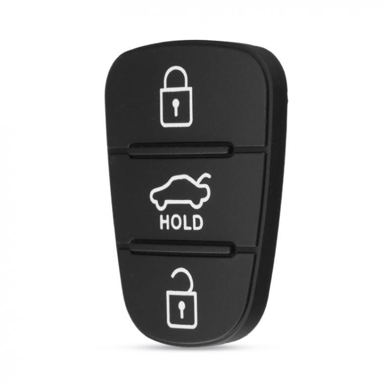 3 Knoppen Remote Auto Key Shell Fob Rubber Pad Voor Hyundai Solaris Accent Tucson L10 L20 L30 Ix35 Kia K2 K5 Rio Ceed Key Case