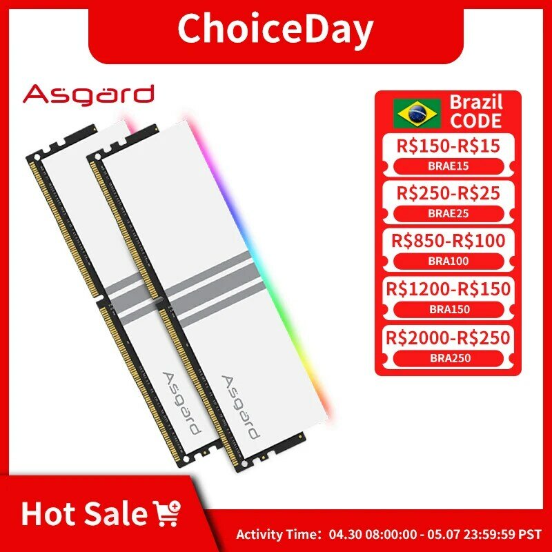 Asgard-Memória RAM RGB Valkyrie V5 Series, 8GB x 2, 3200MHz, 3600MHz, 16GB x 2, Área de trabalho, DDR4, 16GB x 2, DIMM