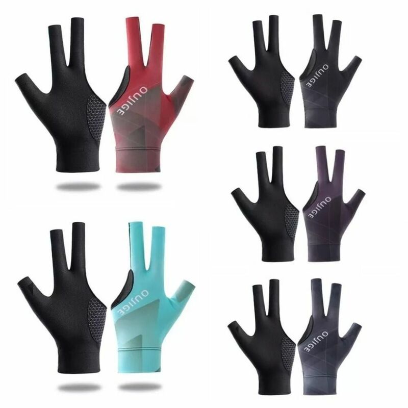 Left Right Hand Snooker Glove New Elastic Anti-slip Billiard Glove Three Fingers Breathable Training Glove Fitness Accessories