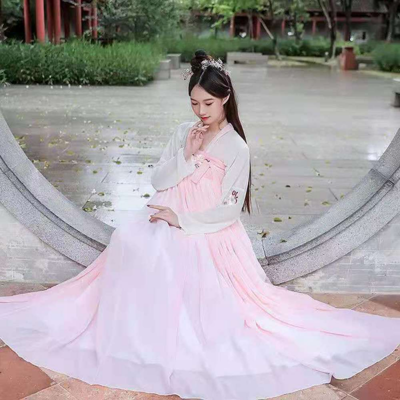 Hanfu chinois traditionnel pour femmes, vêtements de danse pour filles, costume de nickel ation, robes d'été financièrement, grande taille 2XL, blanc et vert