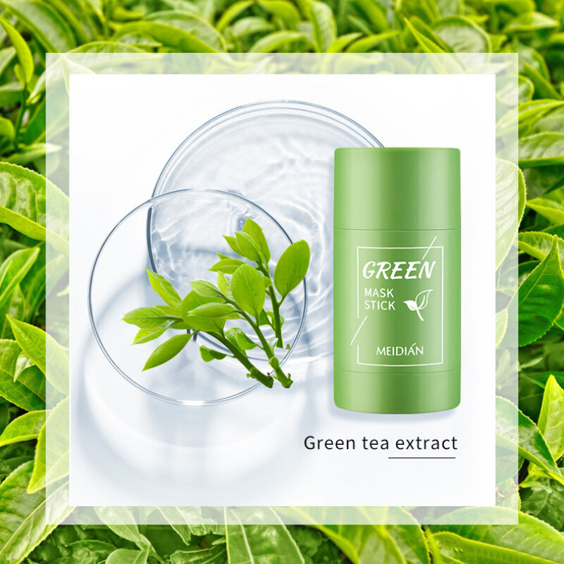 40g tè verde pulizia profonda bellezza salute maschera facciale Stick detergente per pori per il viso purificante argilla rimozione punti neri cura della pelle