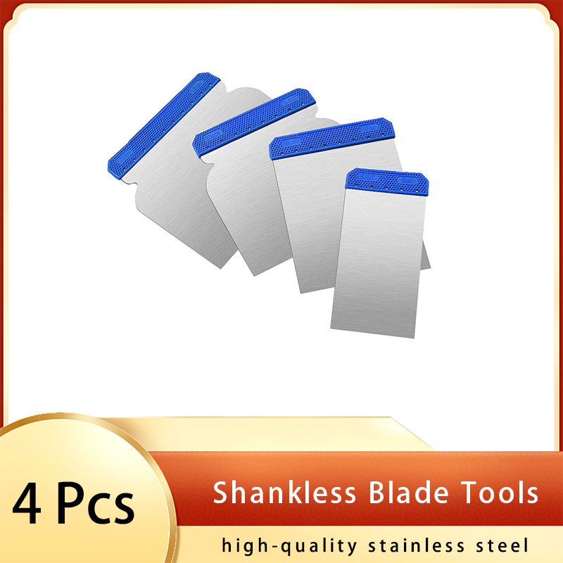 4 Pcs Shankless Blade Painting Tools Kit Seriously Good Continental Filling Knives Quick to Use for Home Drywall Repair