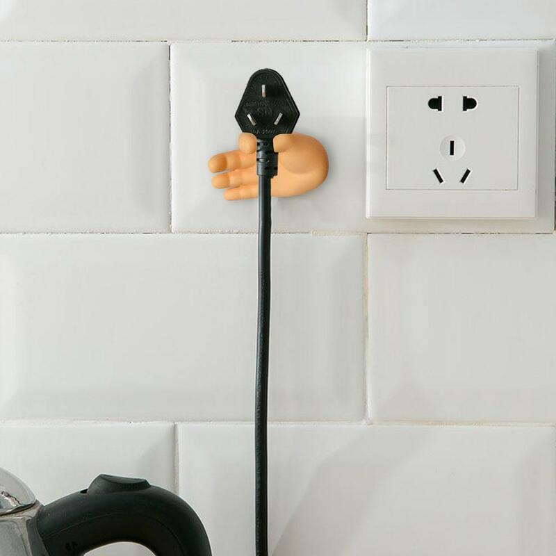 OK uchwyt na pojemnik z przyssawką ręczny dekoracja łazienki zabawna kreatywna półka na kabel Q6D0