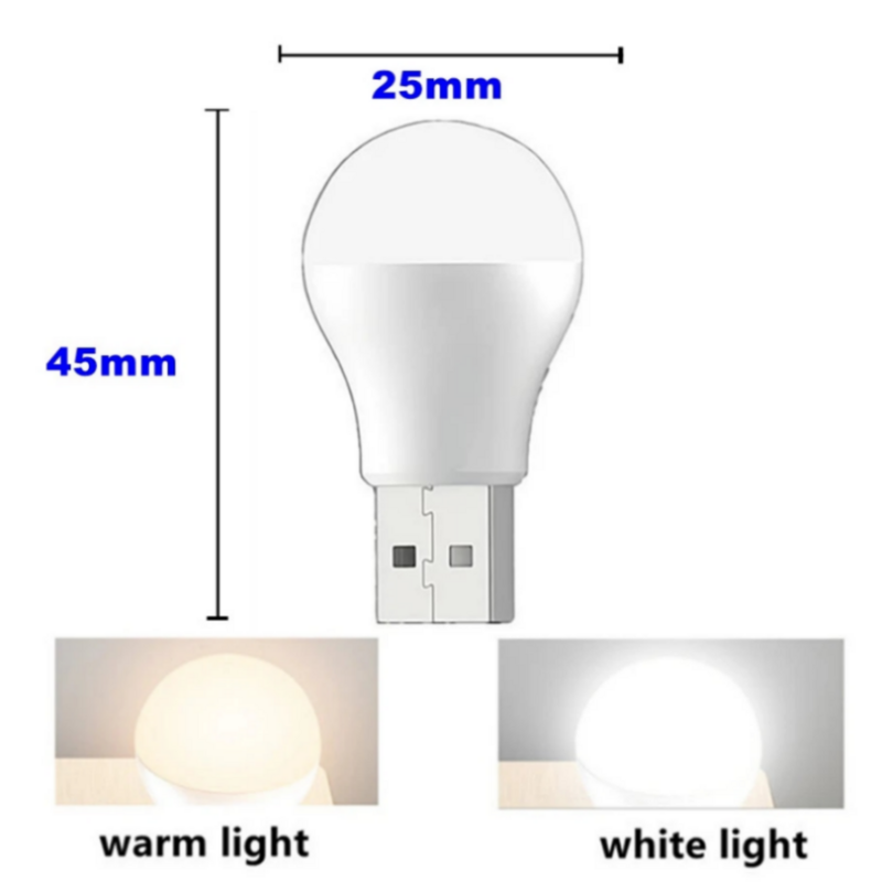 Lámpara LED con enchufe USB para lectura, luz redonda de noche para ordenador, carga de energía móvil, pequeño libro, protección ocular, 10 piezas