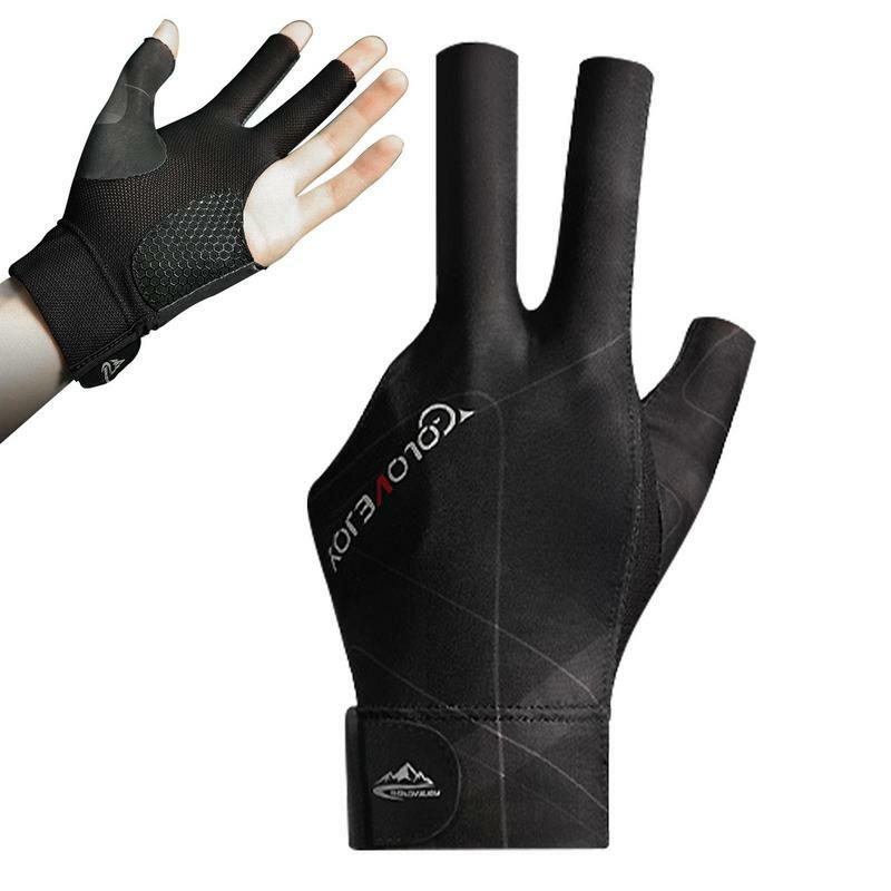 Sarung tangan Anti selip untuk biliar, sarung tangan biliar profesional, sarung tangan 3 jari terbuka, sarung tangan biliar kualitas tinggi