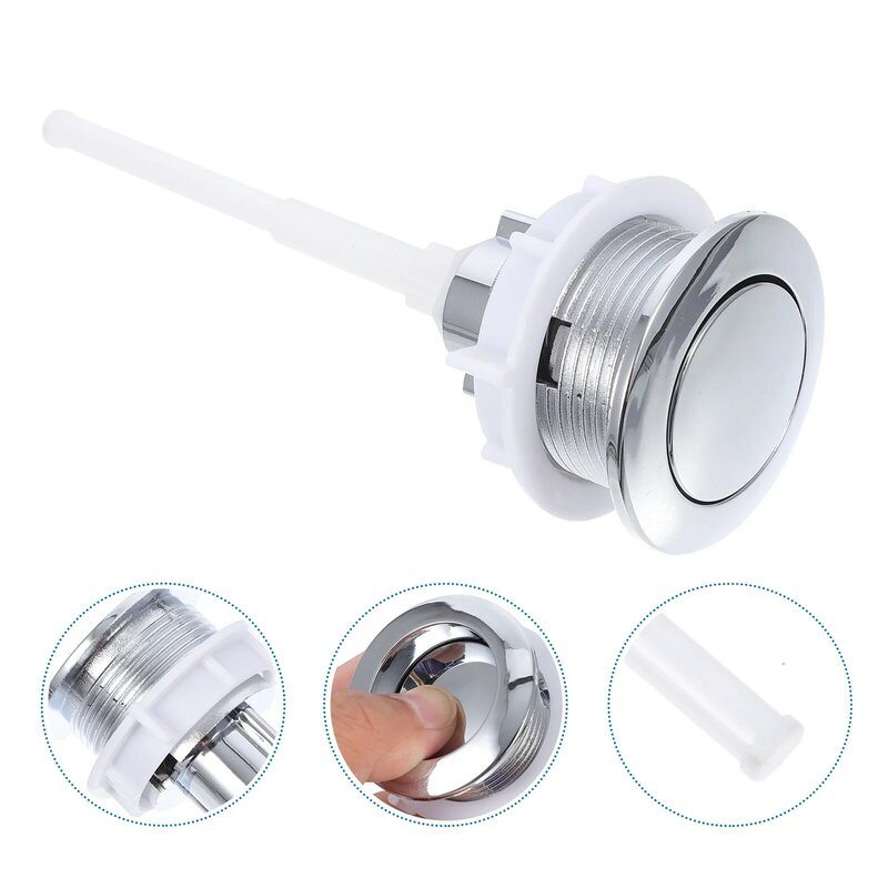 Toilet Button Water Tank Replacement Accessory for Universal Flush Round Head Component Closestool Bathroom