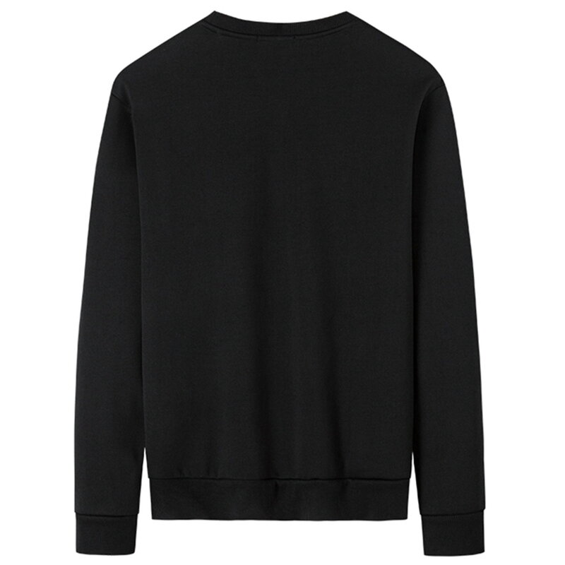 Пуловер с длинным рукавом унисекс, повседневный свитшот, белая серия с графическим принтом, черный полиэстер, круглый вырез, теплая фотография