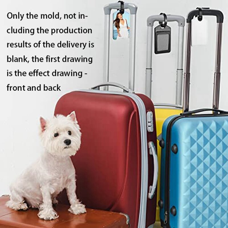 旅行スーツケース,スポーツバッグ,ラベル,タグホルダー,ギフト,クラフト,長方形用の白い熱伝達印刷