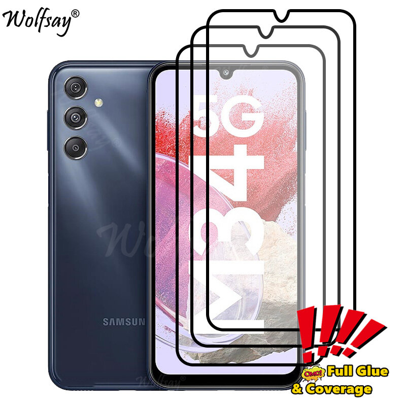 Full Cover Displays chutz folie für Samsung Galaxy M34 5g gehärtetes Glas für Samsung M34 5g Glas für Samsung Galaxy M34 5G 6,5 Zoll