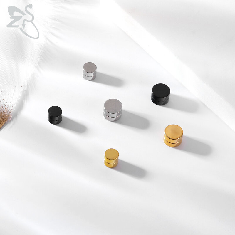 ZS 1 Piece Magnetic Clip-on Earrings Star Heart Shape CZ Crystal Ear Clip No Piercing Ear Stud No Pierced Earring Jewelry 4-8MM