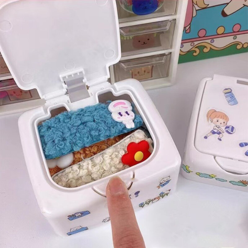 Kawaii Cartoon INS stylowe wielofunkcyjne pudełko Organizer na biurko kosmetyki akcesoria do makijażu pudełko do przechowywania materiały biurowe
