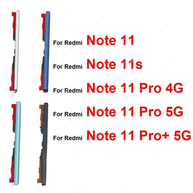 Tecla lateral de volumen arriba/abajo para Xiaomi Redmi Note 11 11S Pro Plus 4G 5G, botón lateral de volumen, piezas de repuesto de reparación