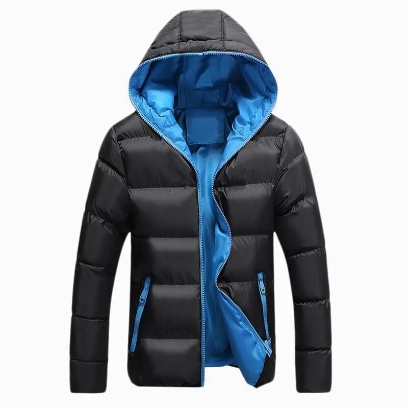  New Winter Jacket Fashion Stand-Up Collar Parker  Zipper Padded  Men's 