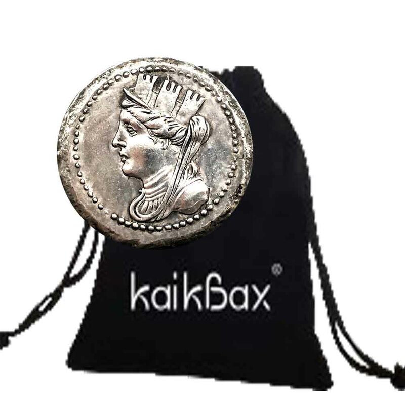 Luxury Great Greece Brave Crown Queen Funny 3D Novelty Couple Art Coin/Good Luck Commemorative Coin Pocket Fun Coin+Gift Bag