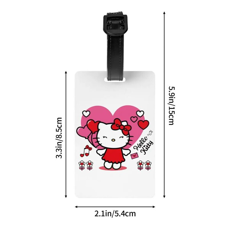 Niestandardowy etykiety na bagaż Hello Kitty do walizek uroczy etykietki na bagaż z imiennym identyfikatem prywatności