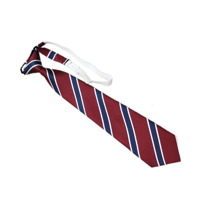652F Teen Girl Striped Necktie Woman British Style Striped Pattern Neckwear Detachable Collar Removable Ties Costume Necktie