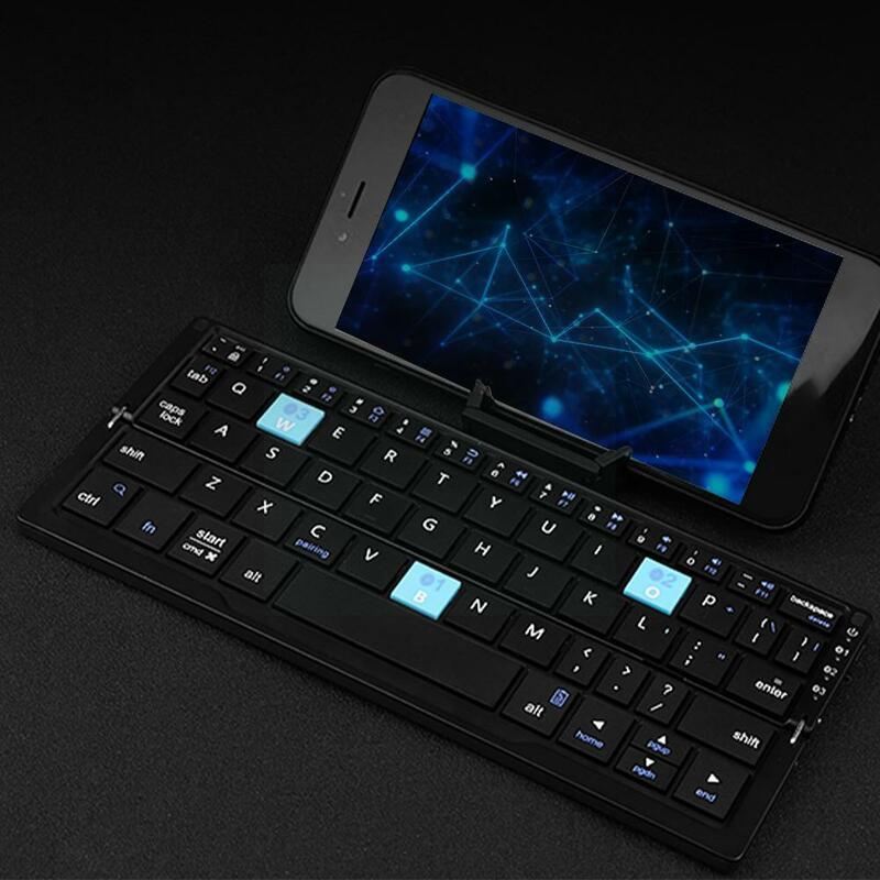 Mini teclado Bluetooth sem fio dobrável, teclado portátil leve, apto para tablet, telefone, IOS, Android, Wi, G8J8