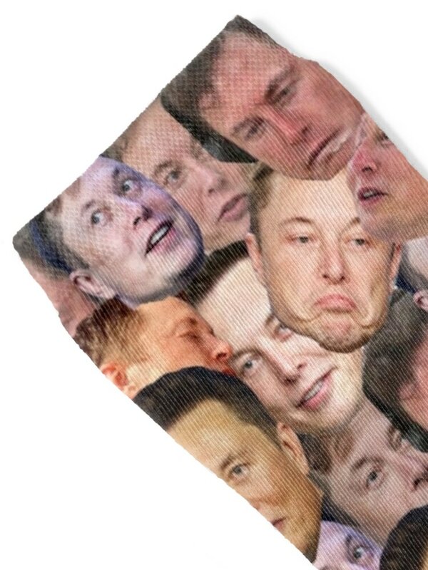 Elon Musk kaos kaki kolase stoking kompresi dengan cetakan kaus kaki wanita mewah pria