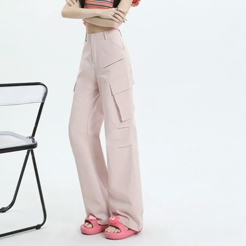 Casual Pants Women Solid Wide Leg Pants 2023 Summer New Cool Quick Drying Cargo Pants