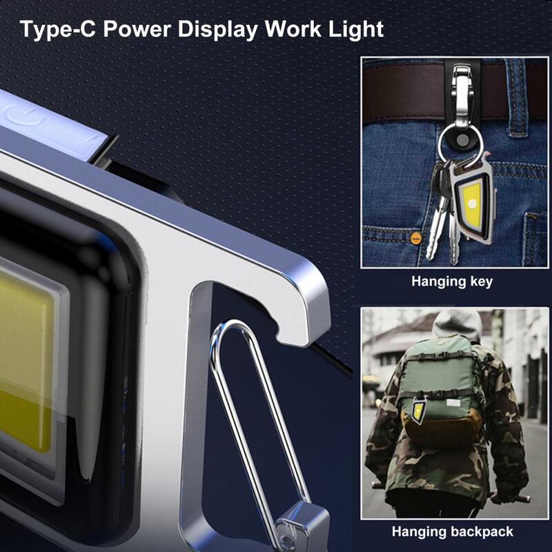 Portachiavi torcia portatile Super luminoso ricarica rapida lampada di riparazione COB ad alto lumen sport all'aria aperta