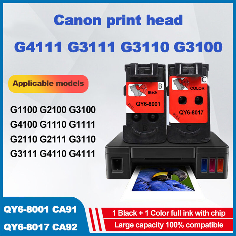 Cabeça de impressão para Canon Pixma, QY6-8001, QY6-8017, G3100, G1100, G2100, G3100, G4100, G1110, G1111, G2110, G2111, G3110, G3111, G4110, G4111, G4111, G4111, G4111