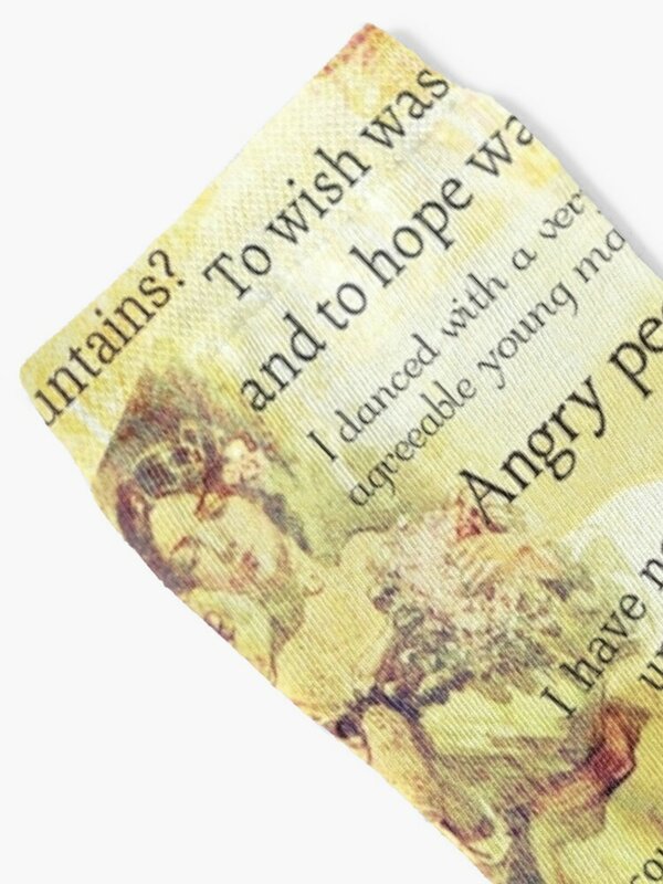 Jane Austen cytaty skarpetki podgrzewane antypoślizgowe dużo kolorowe męskie skarpetki damskie