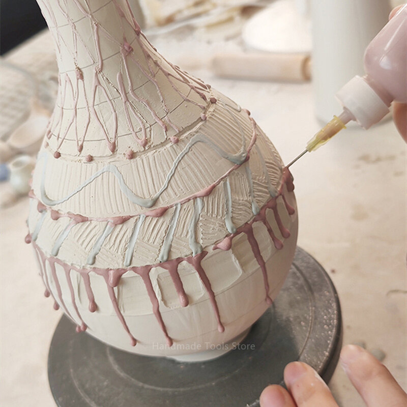 3 pçs/set cerâmica arte espremer argila garrafa ponto linha textura efeito criativo decorativo diy cerâmica argila ferramentas de pintura