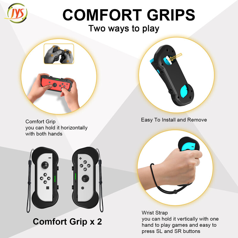 12 in 1 Game Accessories for Nintendo Switch Sports Include Comfort Grip Tennis Racket Golf Club Sword Leg Strap Arm Wrist Band