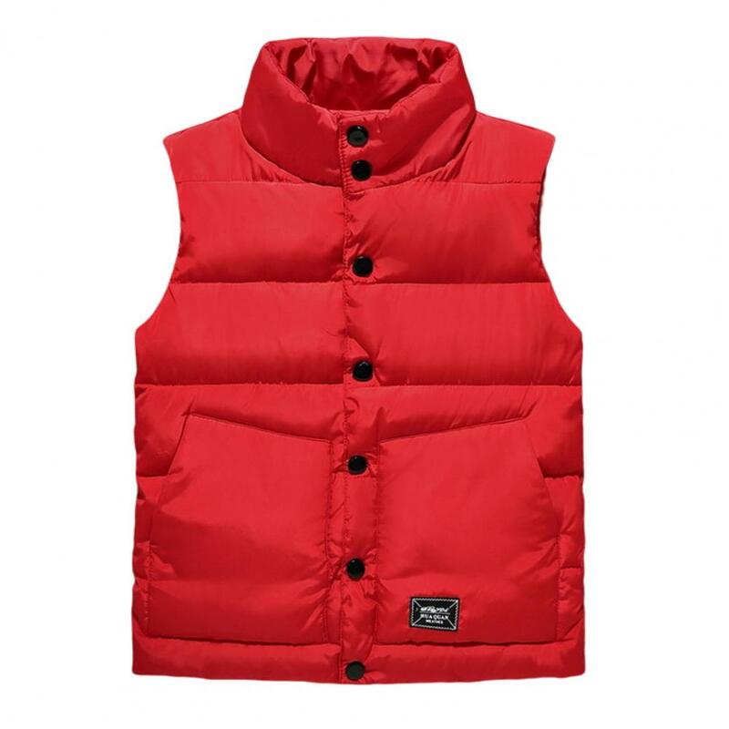 Vest Men Autumn Winter Warm Sleeveless Waistcoat Cotton Padded Solid Color Coldproof Vest Jacket Men Thickened Vest for Daily