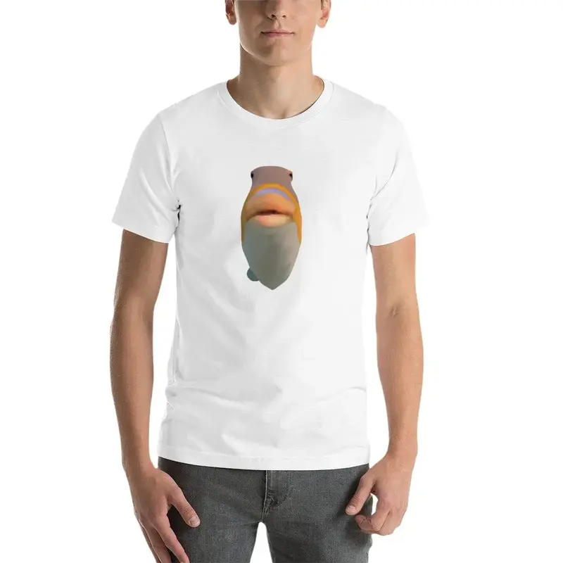 T-shirt Fish Meme abbigliamento vintage da uomo ad asciugatura rapida