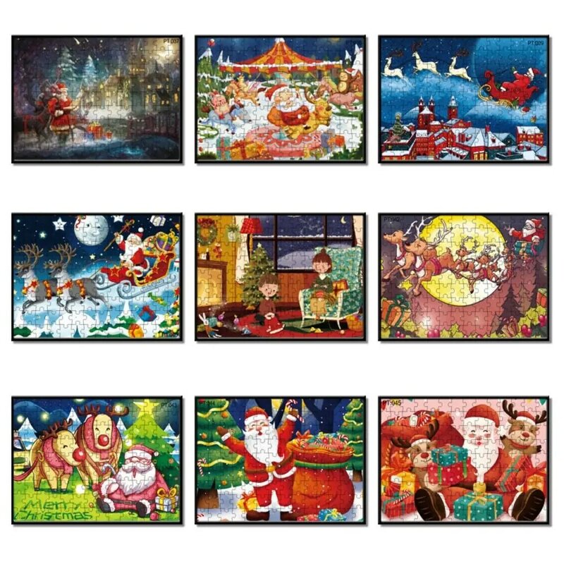 Intellectually Beneficial Christmas Jigsaw Puzzle Early Educational Montessori Baby Puzzle Toys Paper 126 Pieces Puzzle