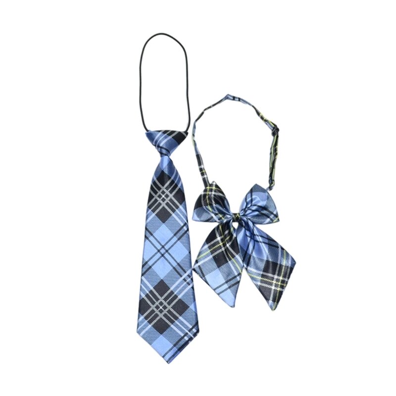 2 Pieces Students Shirt Bowknot Necktie Women Knot Free Uniform Detachable Tie