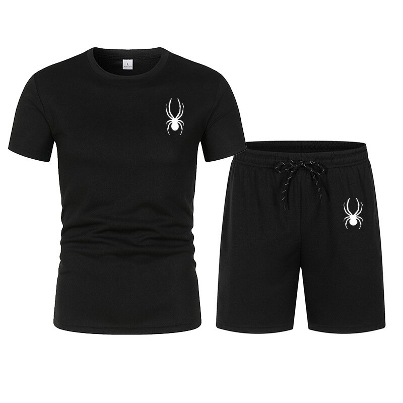 Nowa odzież męska Letni strój sportowy Wygodne, oddychające siatkowe zestawy do biegania Jogging Fitness Dres Męska koszulka treningowa