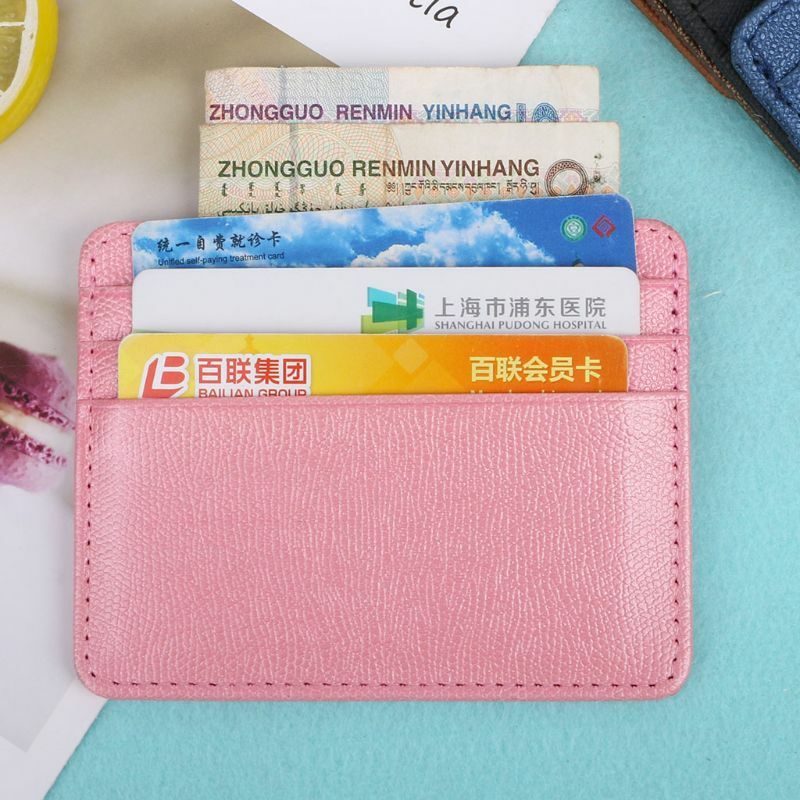 Kartenhalter Slim Bank Kreditkarte ID Karten Münzfach für Tasche Brieftasche Organi E74B