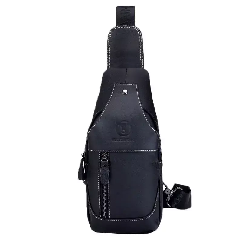 Мужская нагрудная сумка, черные повседневные Мягкие Спортивные сумки через плечо из натуральной воловьей кожи