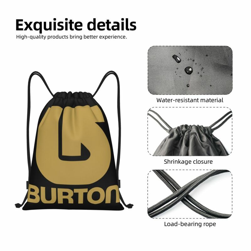 Burtons-mochila con cordón para snowboard para hombre y mujer, morral deportivo con logotipo de flecha, bolsa de gimnasio para entrenamiento