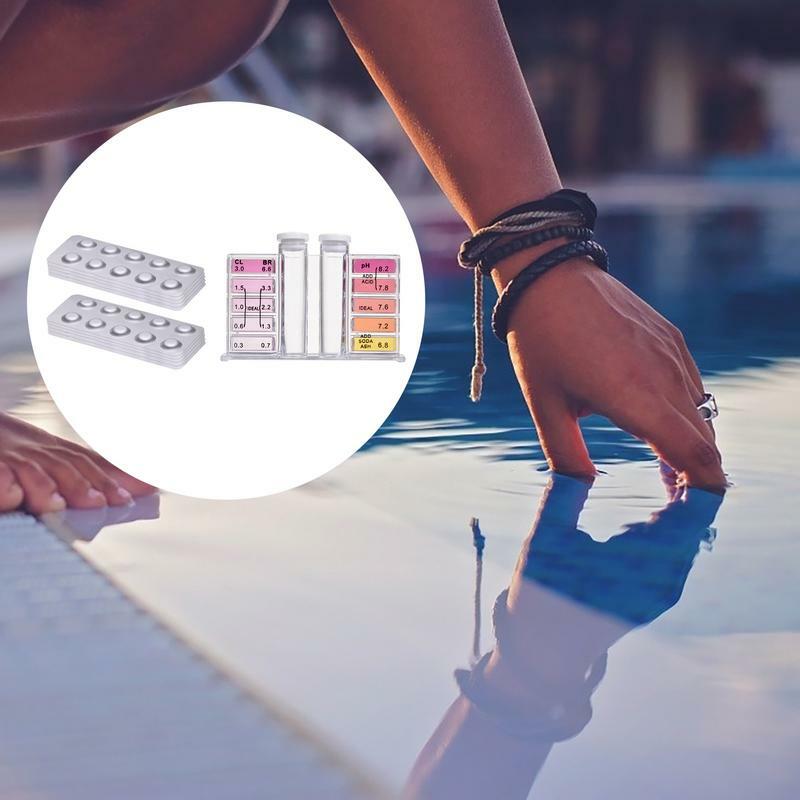 100 stücke Zwei-in-one Schwimmbad Tester Kit Für PH-Wert/DPD1 Chlor Test Tabletten PH chlor Wasser Test Kit