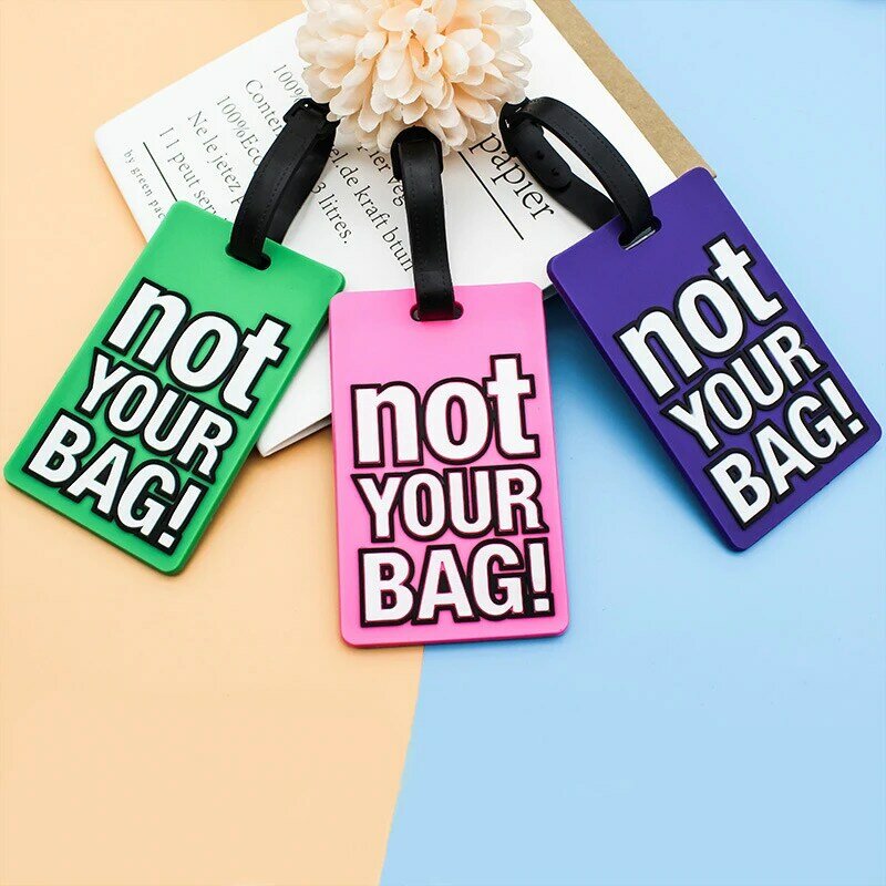 1PCS PVC Luggage Tags Travel Accessories Silicone Suitcase Tags Fashion Style Silicon Portable Travel Label ID Address Holder
