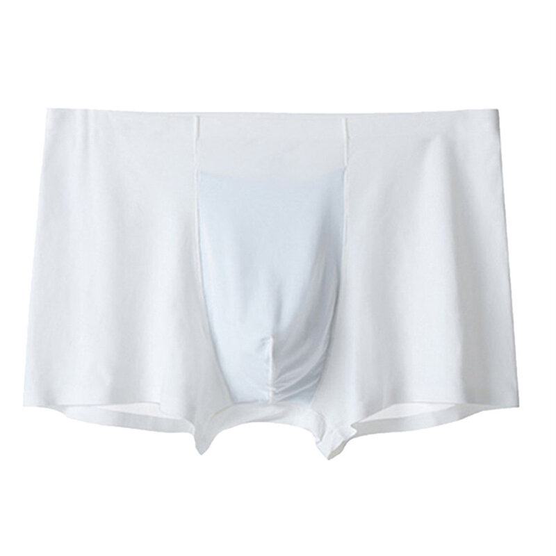 Roupa interior de seda de gelo masculina, boxer elástico convexo em U, calções de cuecas finas e respiráveis, troncos masculinos, calcinha de cintura baixa
