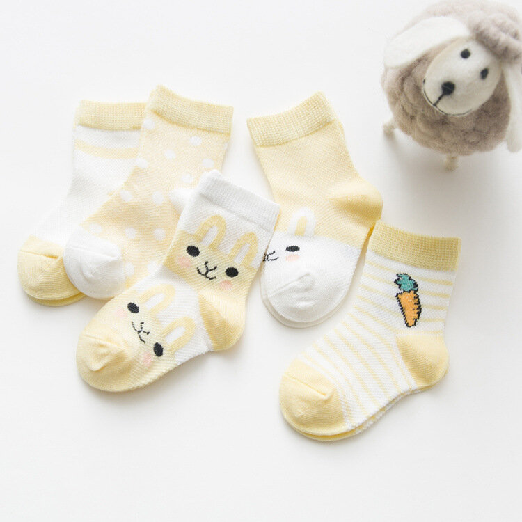 Chaussettes en coton peigné pour nouveau-né, accessoires de dessin animé, radis mignons, été, 1 à 3 ans
