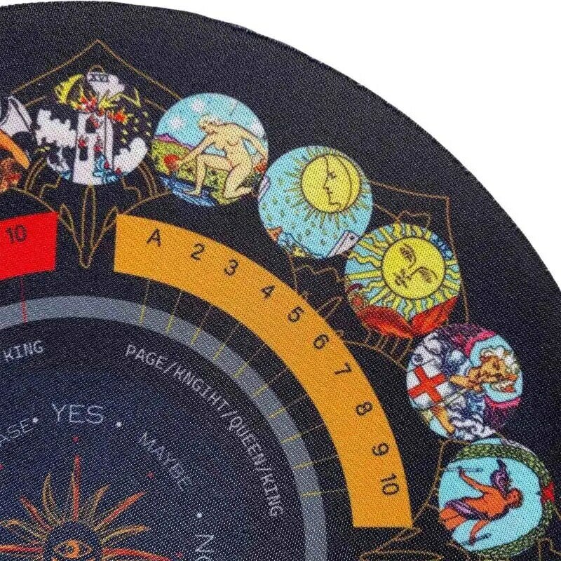 Tappetino da cerimonia con pendolo in gomma da 22cm tappetino rotondo per divinazione carta dei tarocchi tavola a pendolo regalo della strega per la meditazione di guarigione spirituale