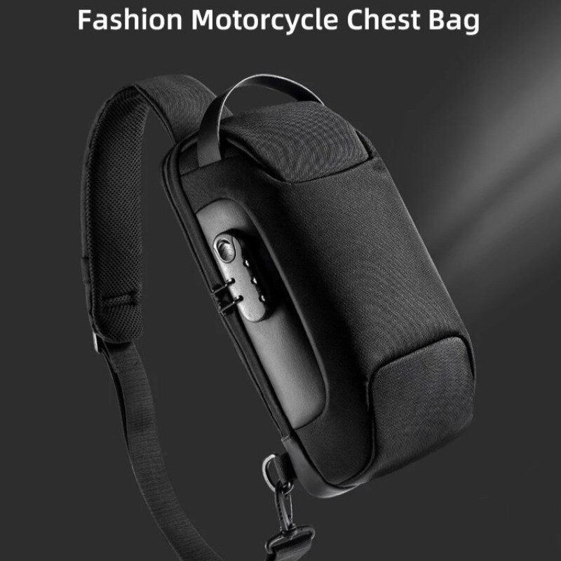 Large Capacity Waterproof Crossbody Bag  Antitheft Satchel Boys' Chest Bag Motorcycle Chest Bag