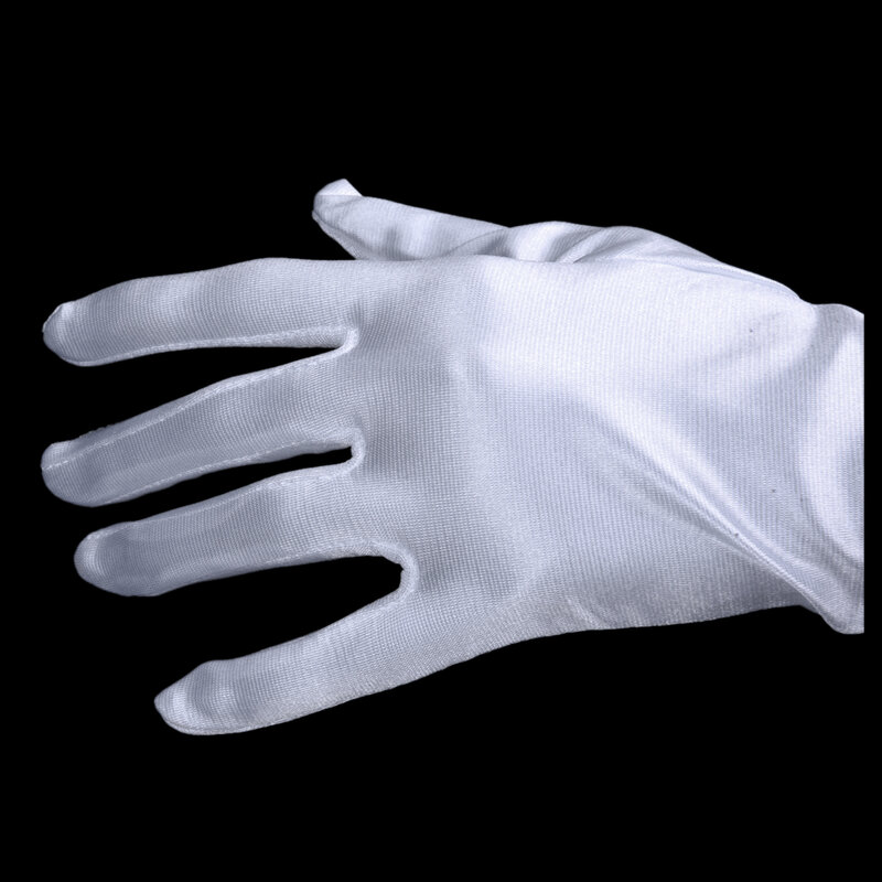 21 Cal kobiet ramię długie satynowe rękawice do łokcia na kostium ślubny-biały