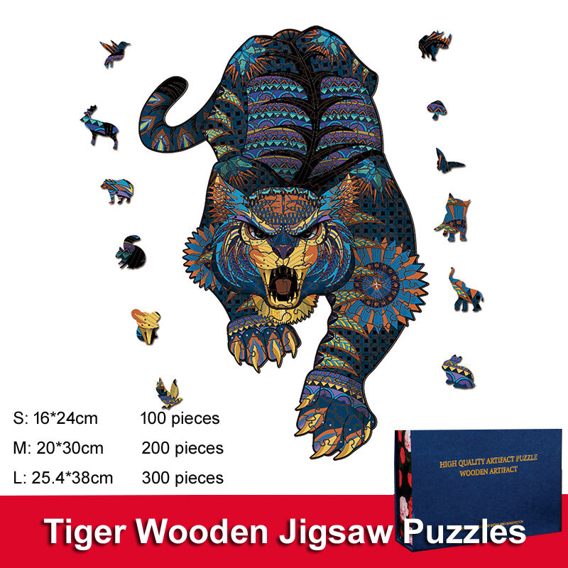 300 Pcs Wooden Jigsaw Puzzles for Adults Teens Puzzles Animal Shaped Craft Toy Train Kids Problem Solving and Thinking Skill