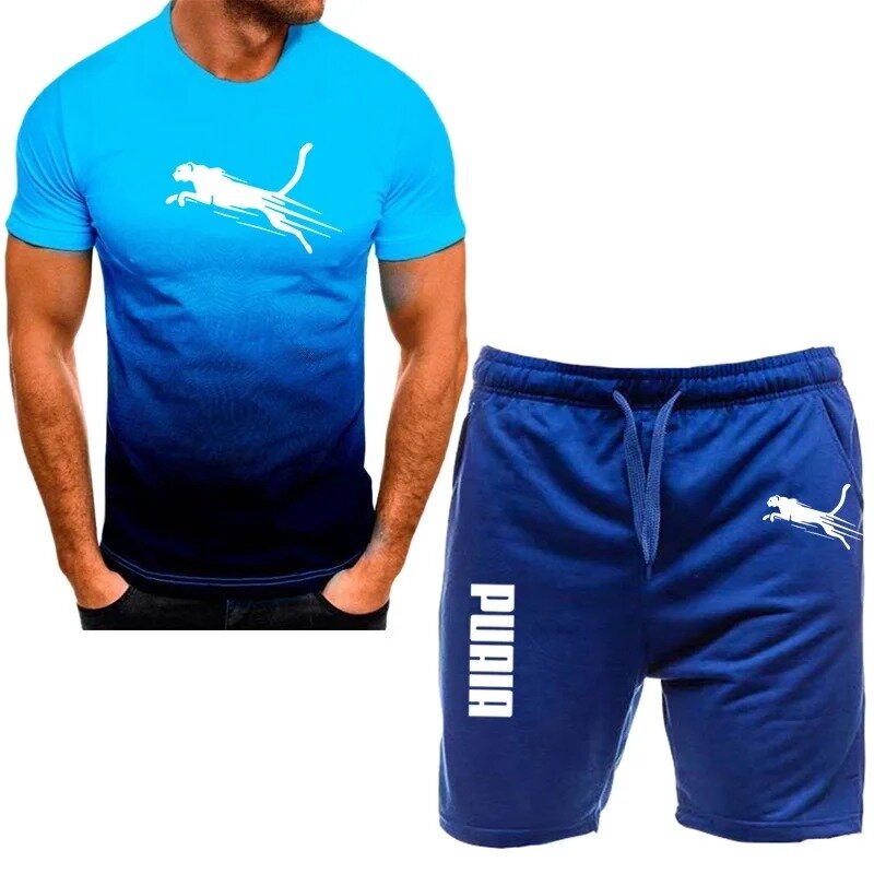 Спортивная рубашка и шорты, комплект из двух предметов для мужчин, идеально подходит для повседневных занятий спортом