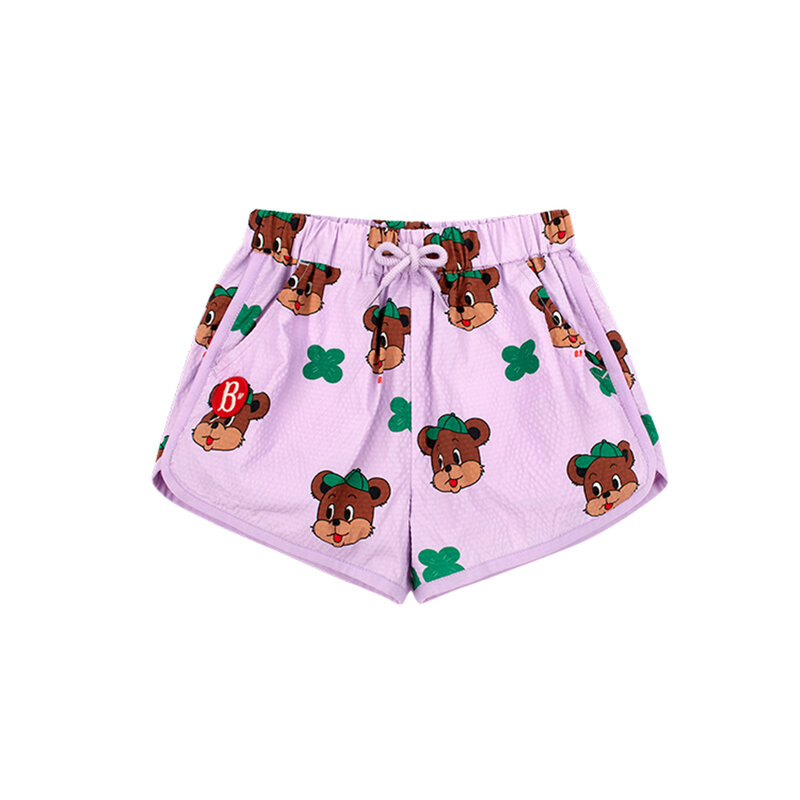 Jaqueta de urso coreano estampada para crianças, shorts blusão, outwear casual para crianças, roupas de verão para bebê menino e menina, 2024