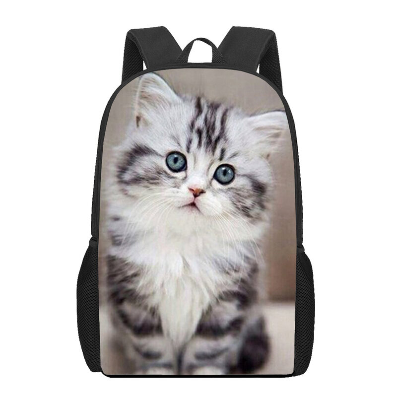 Tas sekolah kucing hewan peliharaan lucu untuk anak laki-laki perempuan ransel sekolah motif 3D tas anak-anak ransel anak tas punggung kapasitas besar