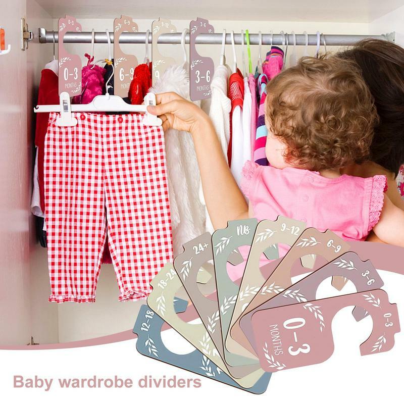 Clothes Separators For Closet Wooden Baby Wardrobe Closets Dividers 8 Pcs Decorative Smooth Clothing Dividers For Children Girls