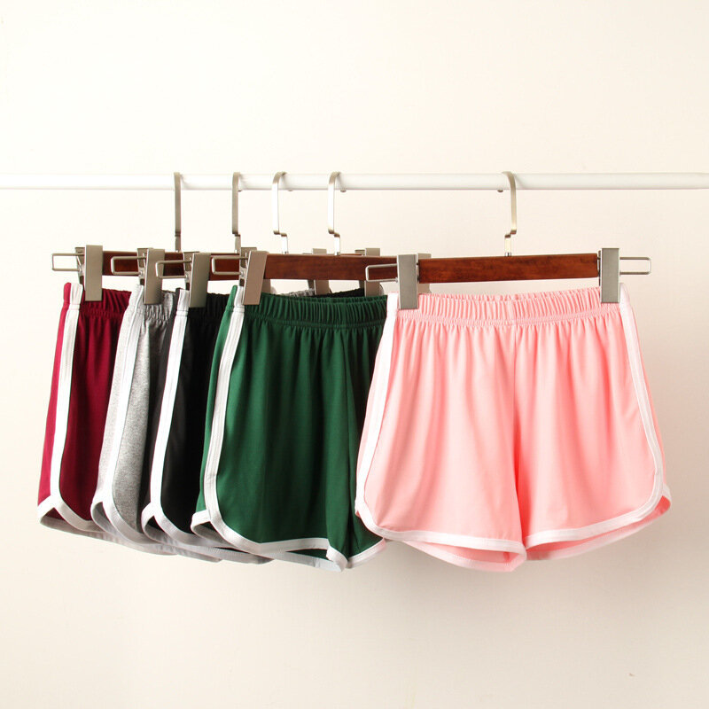 Calções de desporto feminino verão 2023 casual wear calças de três peças versão coreana yoga praia calças doces cor calças quentes